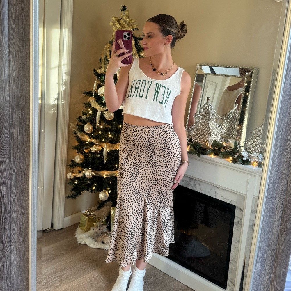 Hello Molly Leopard Midi Skirt